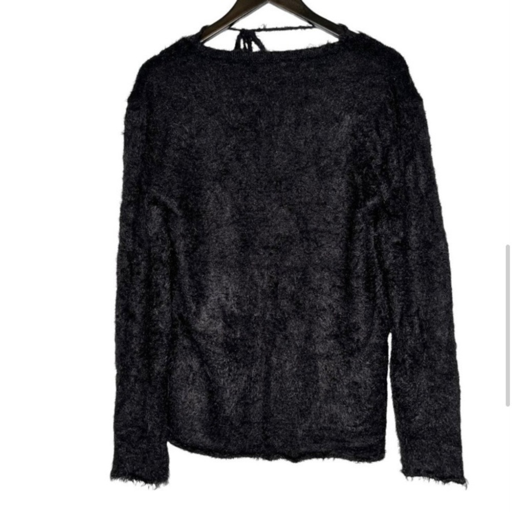 Anine Bing Open Back Fuzzy Knit Sweater Black - image 4